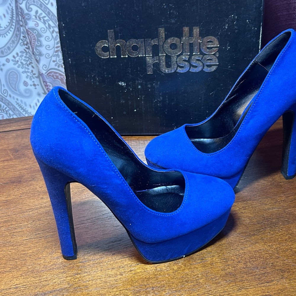 Charlotte Russe Vibrant Blue Heels - Picture 4 of 5